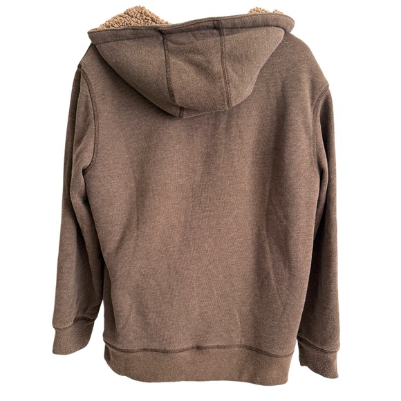 G.H. Bass & Co Mens Full Zip Hooded Fleece Jacket Outdoors Brown Barn Utility - Picture 2 of 15